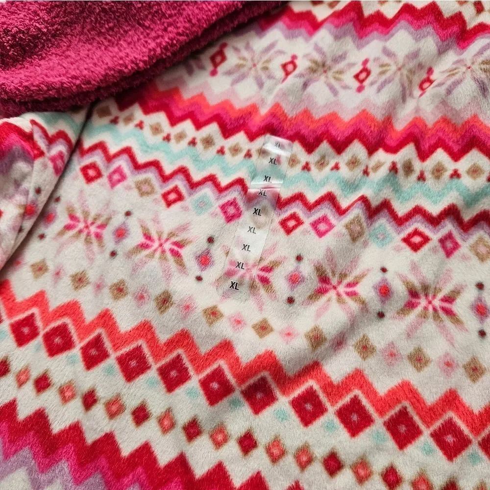 Sleep Chic Faire Isle Nordic Print Fleece PJ Pants and Socks Set Size XL